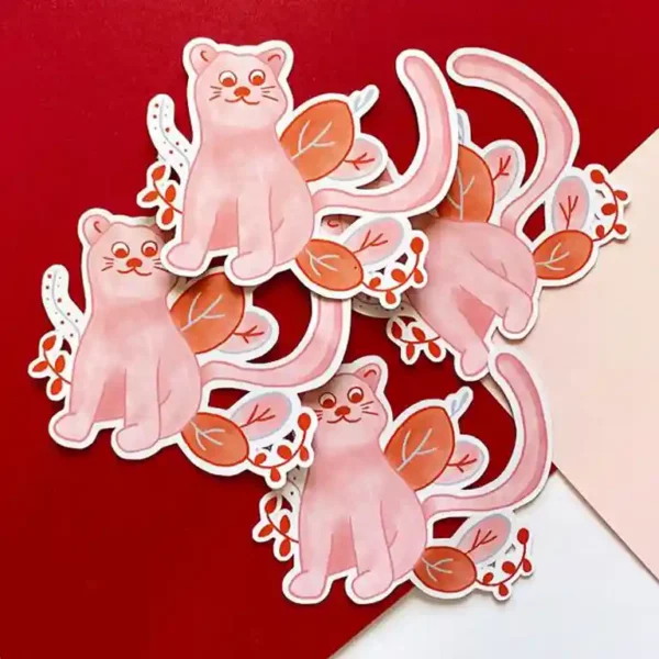 adesivo vinil gato vermelhinho