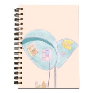 caderno gato orelhão