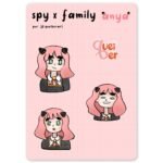 cartela de adesivos anya spy x family