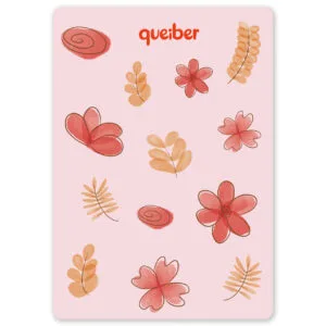 cartela de adesivos floral