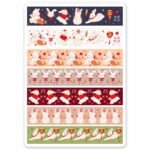 cartela de adesivos washi coelho lulooca
