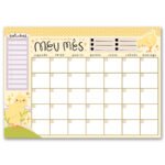 planejador mensal de mesa pintinho lulooca