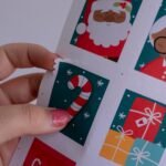 cartela de adesivos selos | natal