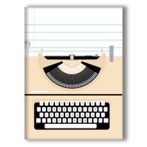 caderno brochura máquina de escrever