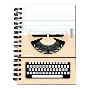 caderno máquina de escrever