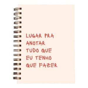 caderno lugar pra anotar tudo que eu tenho que fazer